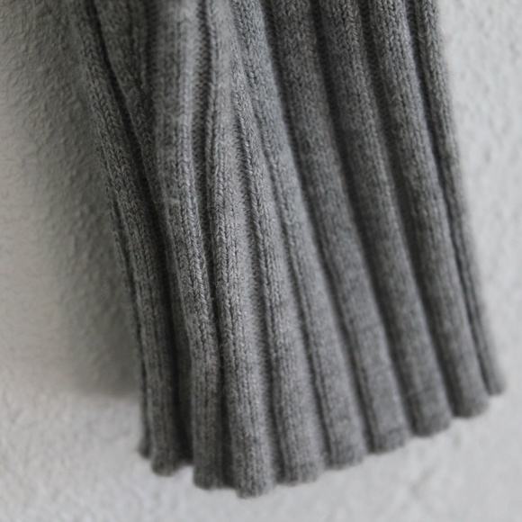 Grey Ribbed Cross Over Bodycon Dress - Picture 5 of 7